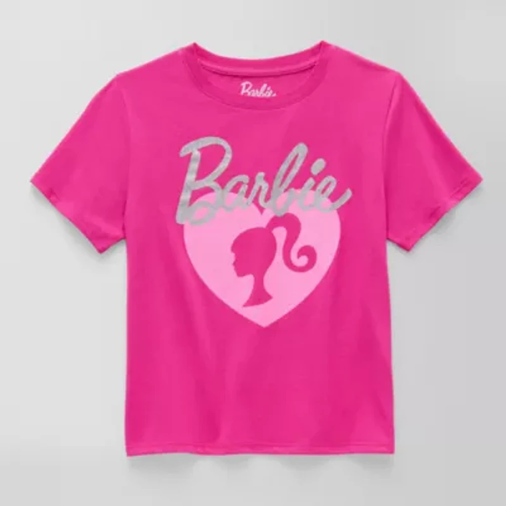 Little & Big Girls Crew Neck Short Sleeve Barbie Graphic T-Shirt