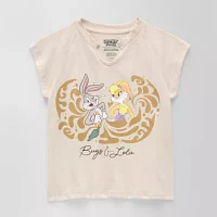 Little & Big Girls Round Neck Short Sleeve Looney Tunes Graphic T-Shirt