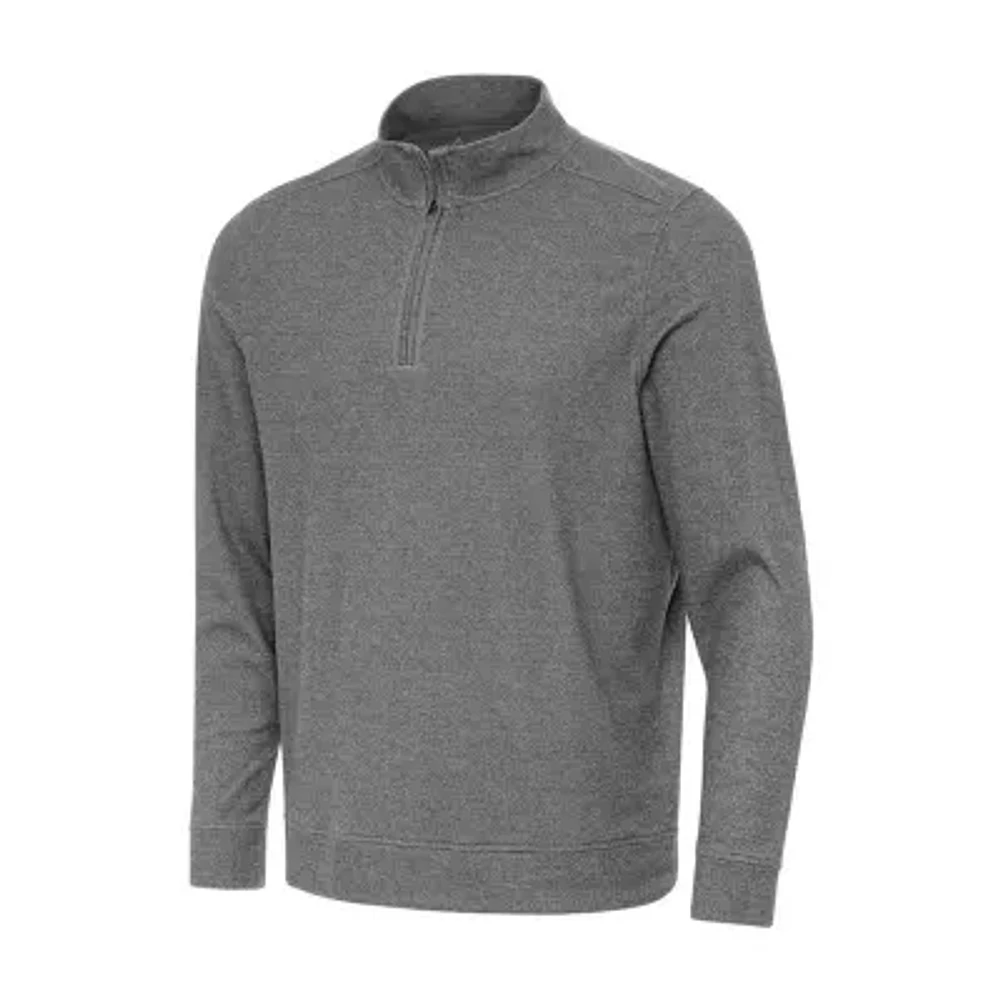 Antigua Mens Mock Neck Long Sleeve Pullover Sweater