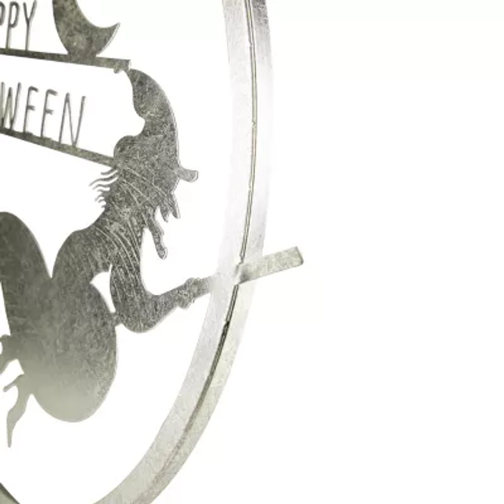 Northlight 17in Silver Flying Witch Wall Sign