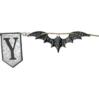 Northlight 7ft Metal Gray And Black Spooky Bat Banner Wall Sign