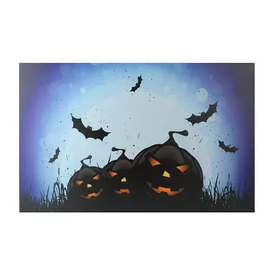 Northlight Led Jack-O-Lanterns And Bats Canvas Art