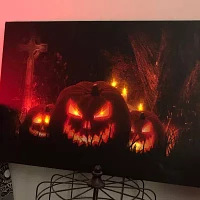 Northlight Led Jack-O-Lanterns In Cemetery Canvas Art