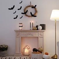 Northlight 12in Black Posable Felt Bats 10-pc. Wall Decal