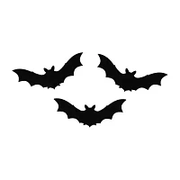 Northlight 12in Black Posable Felt Bats 10-pc. Wall Decal