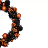 Northlight 18in Orange Spiders And Ornaments Wreath