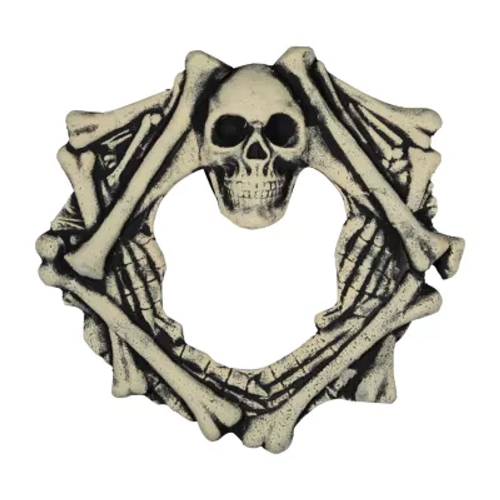 Northlight 18in Skull Head And Bones Wreath