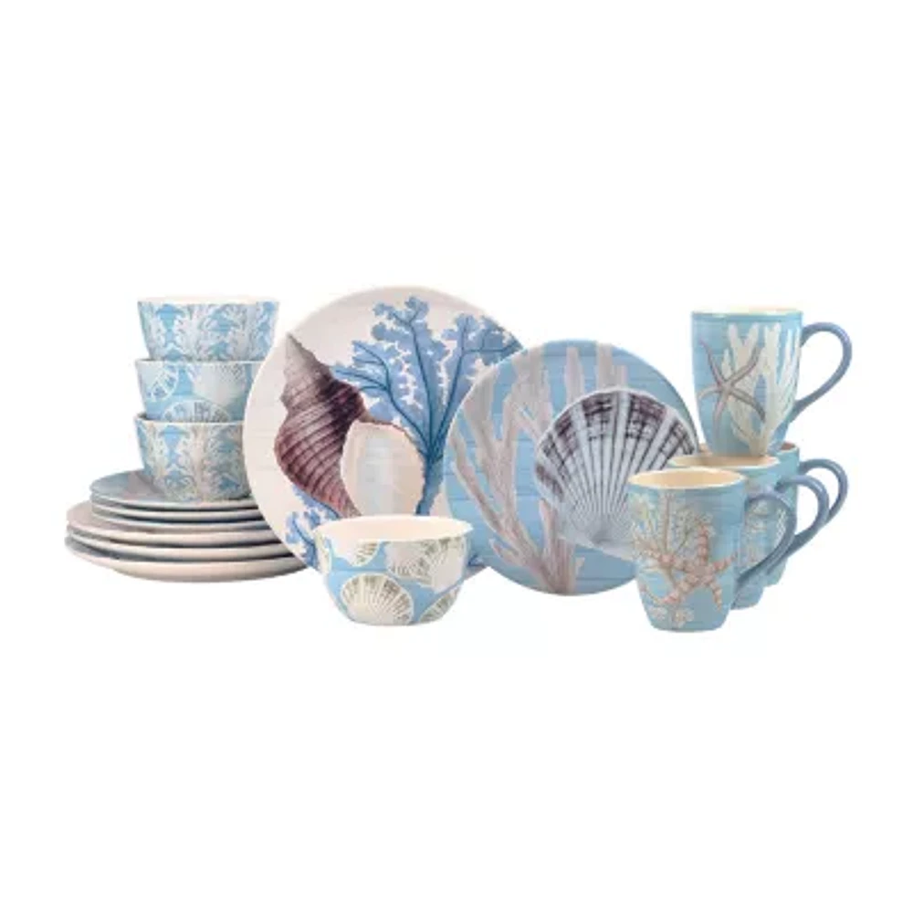 Certified International Beyond The Shore 16-pc. Earthenware Dinnerware Set