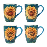 Certified International Golden Sunflowers 4-pc. Coffee Mug