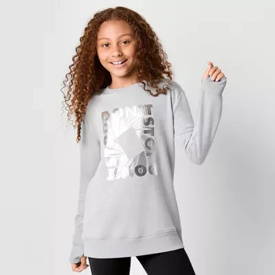 Xersion Little & Big Girls Crew Neck Long Sleeve Fleece Sweatshirt