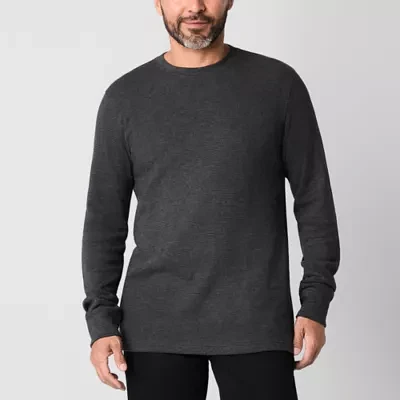 St. John's Bay Waffle Mens Crew Neck Long Sleeve Classic Fit Thermal Top