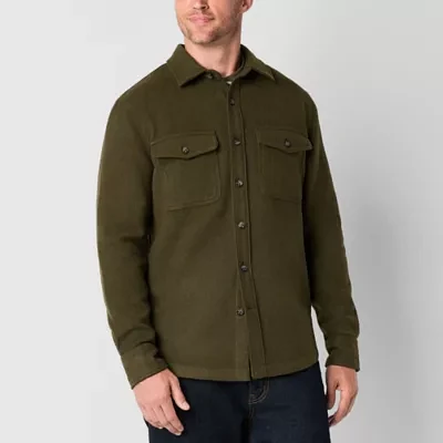 St. John's Bay Twill Mens Midweight Shirt Jacket