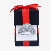 Modern Bride® Signature 1 CT.T.W. Natural Diamond 14K White Gold Bridal Ring Set