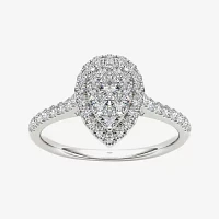 3/4 CT.T.W. Natural Diamond 10K Gold Pear-Shaped Engagement Ring