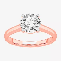 Solitaire Ring (G-H / Si1-Si2) Womens 2 CT. T.W. Lab Grown White Diamond 14K Gold Round Engagement