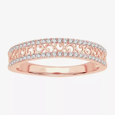 1/5 CT. Natural White Diamond 10K Rose Gold Anniversary Wedding Band