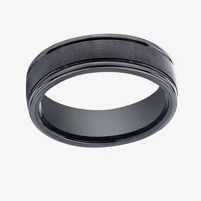 Mens Comfort Fit 7mm Black Cobalt Wedding Band