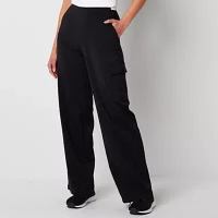 Stylus Womens Mid Rise Stretch Fabric Wide Leg Cargo Pant