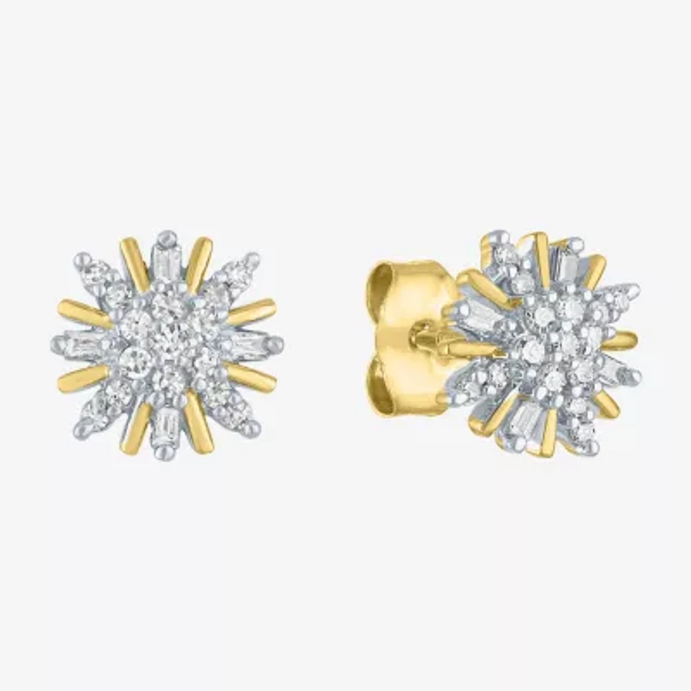 Diamond Blossom (G-H / Si2-I1) 1/5 CT. Lab Grown White Diamond 10K Gold Stud Earrings