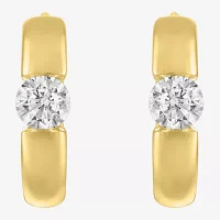 Diamond Addiction (G-H / I1-I2) 1/3 CT. T.W. Lab Grown White Diamond 10K Gold Round Hoop Earrings