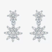 Diamond Blossom (G-H / Si2-I1) 1/3 CT. T.W. Lab Grown White Diamond 10K White Gold Drop Earrings