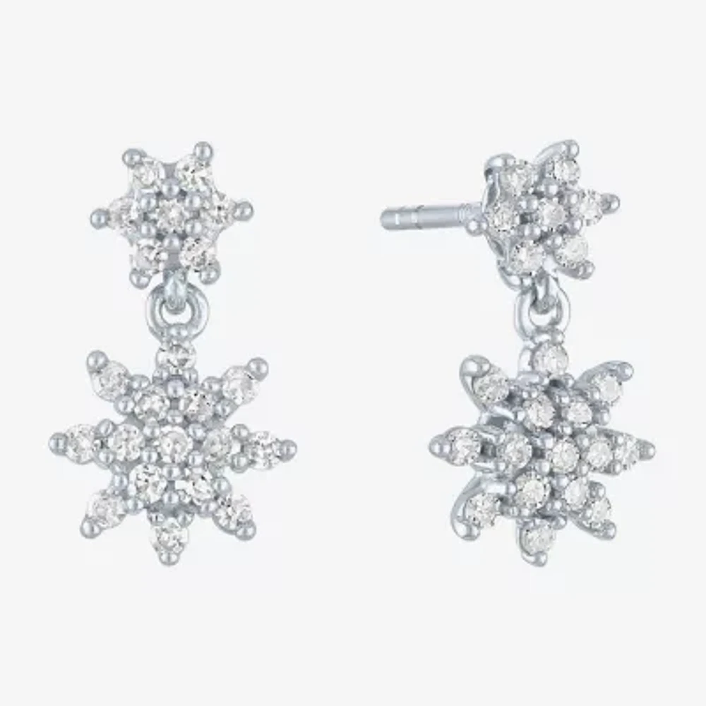 Diamond Blossom (G-H / Si2-I1) 1/3 CT. T.W. Lab Grown White Diamond 10K White Gold Drop Earrings