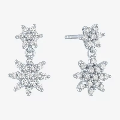 Diamond Blossom (G-H / Si2-I1) 1/3 CT. T.W. Lab Grown White Diamond 10K White Gold Drop Earrings