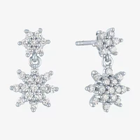 Diamond Blossom (G-H / Si2-I1) 1/3 CT. T.W. Lab Grown White Diamond 10K White Gold Drop Earrings