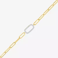 Diamond Addiction 1/10 Ct.T.W. Diamond (G-H / Si2-I1) 10K Gold 8 Inch Paperclip Chain Bracelet