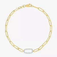 Diamond Addiction 1/10 Ct.T.W. Diamond (G-H / Si2-I1) 10K Gold 8 Inch Paperclip Chain Bracelet