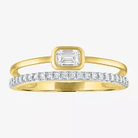 Diamond Addiction (G-H / Si2-I1) Womens 1/ CT. T.W. Lab Grown White 10K Gold Cocktail Ring