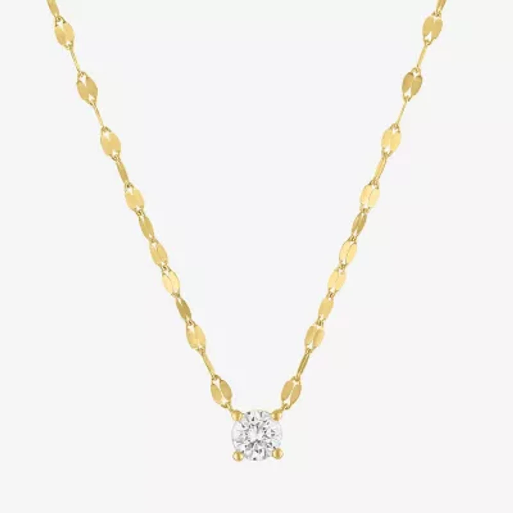 Diamond Addiction (G-H / Si2-I1) Womens 1/3 CT. T.W. Lab Grown White Diamond 10K Gold Round Pendant Necklace