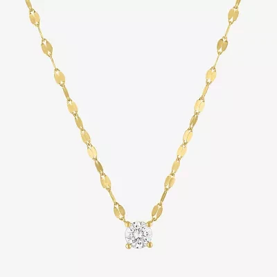 Diamond Addiction (G-H / Si2-I1) Womens 1/ CT. T.W. Lab Grown White 10K Gold Round Pendant Necklace