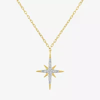 Yes, Please! North Star (G-H / I1-I2) Womens 2-pc. Diamond Accent Lab Grown White Diamond 14K Gold Over Silver Star Necklace Set