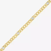 Diamond Addiction (G-H / I1-I2) 14K Gold Over Silver 8 Inch Curb Chain Bracelet