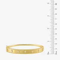 Diamond Addiction (G-H / I1-I2) North Star 1/10 CT. T.W. Lab Grown White Diamond 14K Gold Over Silver Sterling Silver Star Bangle Bracelet