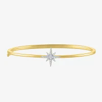 Diamond Addiction (G-H / I1-I2) North Star 1/10 CT. T.W. Lab Grown White Diamond 14K Gold Over Silver Sterling Silver Star Bangle Bracelet