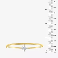 Diamond Addiction (G-H / I1-I2) North Star 1/10 CT. T.W. Lab Grown White Diamond 14K Gold Over Silver Sterling Silver Star Bangle Bracelet