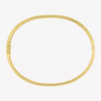 Diamond Addiction 1/10 CT. T.W. Natural White Diamond 14K Gold Over Silver Sterling Silver Heart Bangle Bracelet