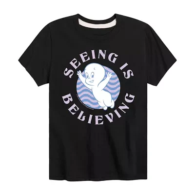 Little & Big Boys Casper Crew Neck Short Sleeve Graphic T-Shirt