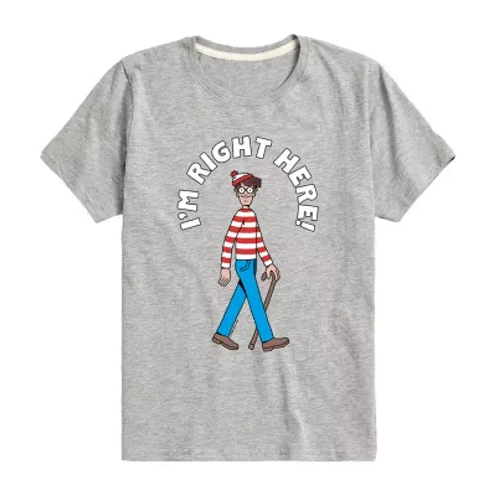 Little & Big Boys Waldo Crew Neck Short Sleeve Graphic T-Shirt