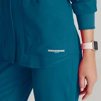 Skechers Sk401 Stability 2-Pocket Crewneck Snap-Front Warm-Up Womens Plus Tall Tag Free Stretch Fabric Moisture Wicking Scrub Jackets