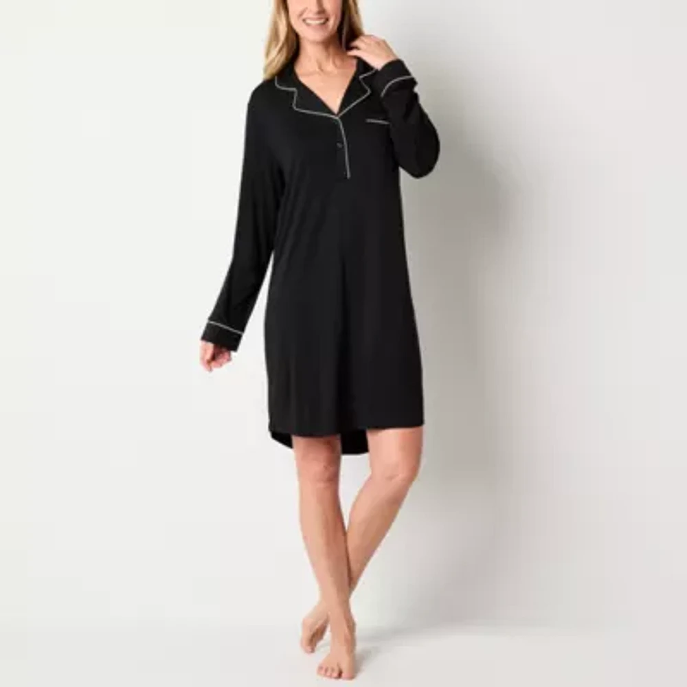 Liz Claiborne Cool and Calm Womens Long Sleeve Nightshirt