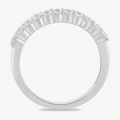 Lab Created White Sapphire Sterling Silver Band