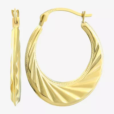 14K Gold 18mm Round Hoop Earrings