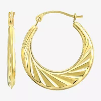 14K Gold 18mm Round Hoop Earrings