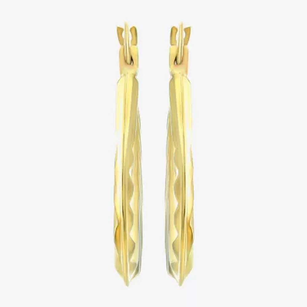 14K Gold 18mm Round Hoop Earrings