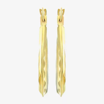 14K Gold 18mm Round Hoop Earrings