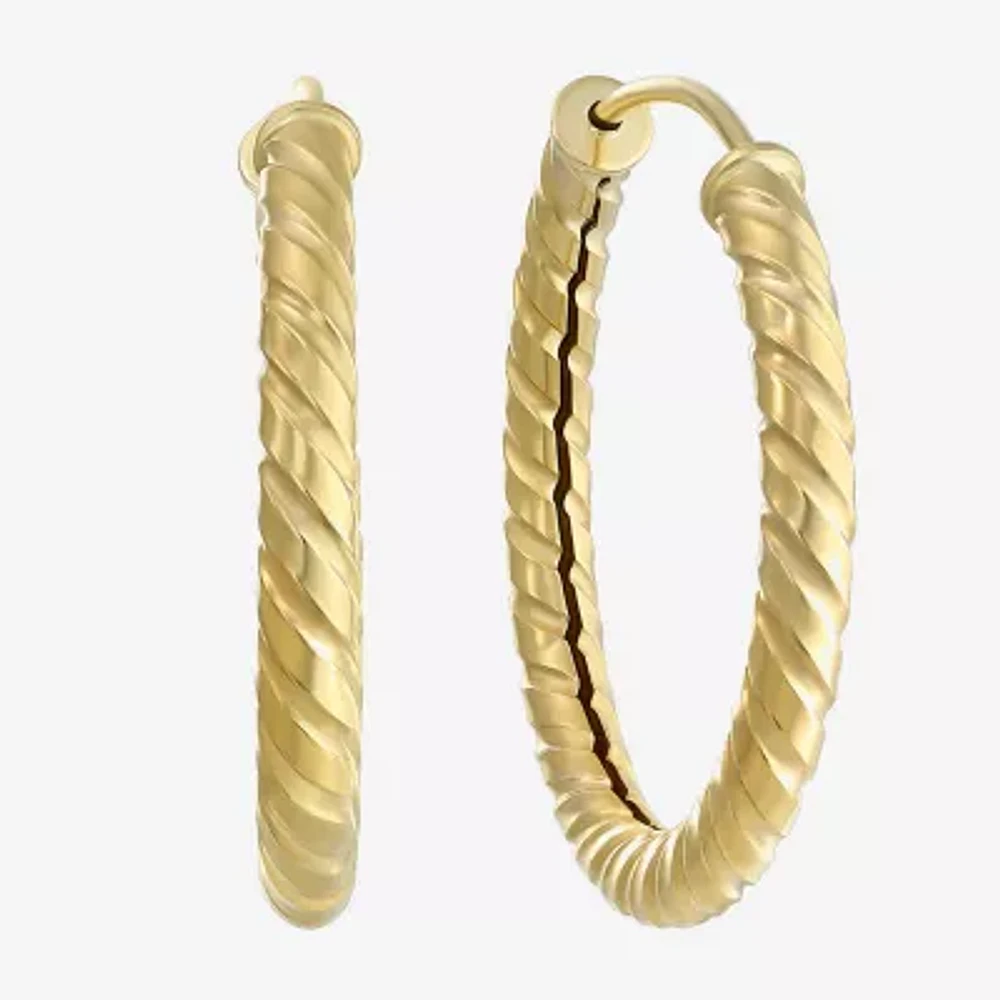 10K Gold Round Hoop Earrings