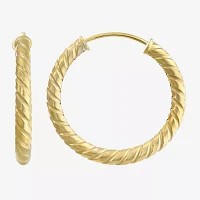 10K Gold Round Hoop Earrings